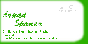 arpad sponer business card